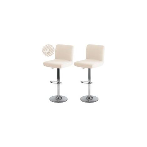 Housse de Tabouret de Bar avec Dossier Imperméable Couverture de Chaise Haute de Bar Extensible Housse de Chaise de Salle à Manger Pivotante Lavable 2 Pièces Beige (1/5)