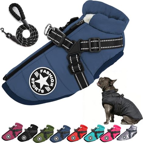 1 Manteau Chien, Imperméable, Harnais Intégré, Polaire, Réfléchissant, Hiver (1/5)