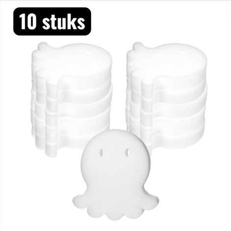 Lot de 10 éponges filtrantes - Filtres - Éponge pour filtre de piscine - Éponge pieuvre mignonne - Éponge douce - Convient comme éponge de cuisine et ouate de filtration pour piscine - Blanche (1/5)