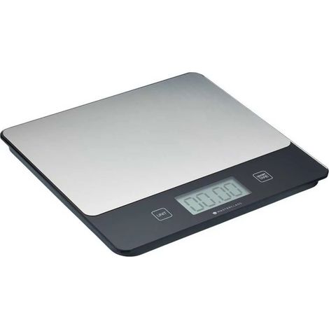 MasterClass Balanza Digital de Cocina para Seco y Líquido en Caja de Regalo, Rectangular, 5 kg / 5 L de Capacidad, Plata/Negro (1/3)