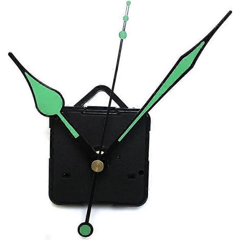 Kit de remplacement de mécanisme d'horloge silencieuse (2 pièces) pour horloge murale à monter soi-même, avec 3 aiguilles fluorescentes sans piles. (1/5)