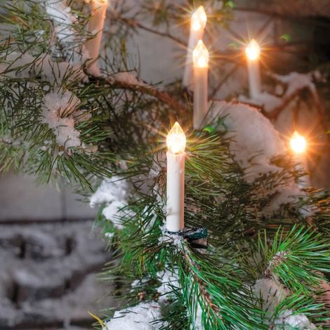 esotec Solar Weihnachtsbaum Lichterkette mit 20 Kerzen wetterfest 102574