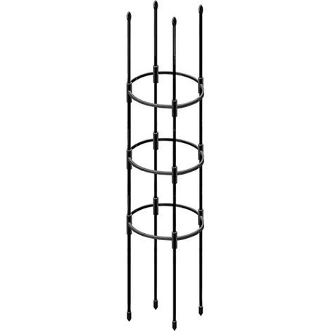 Schwarzer Metall-Rankgitter-Gartenobelisk Höhenverstellbar 75/105/135 cm Stütze für Kletterpflanzen und Gemüsegärten