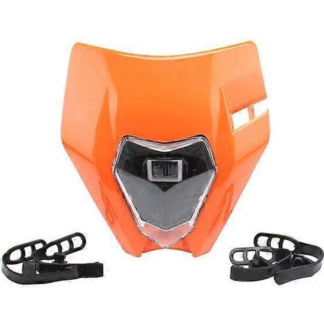 Phare avant universel modifié pour moto tout-terrain KTM, éclairage LED longue portée et de près, orange. (1/5)