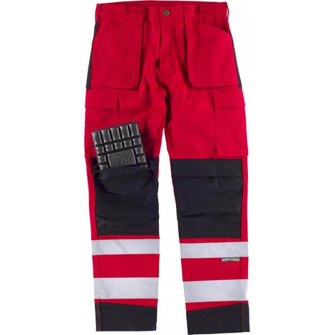 Pantalón de alta visibilidad de triple costura con rodilleras WORKTEAM C2913 (1/2)