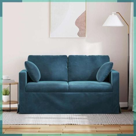 Canapé - 42024421 - Bleu - Velours - 138 x 78 x 80 cm (1/5)