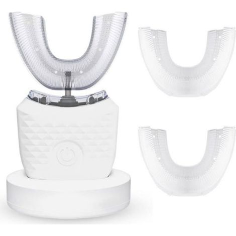 Brosse A Dents Ultrasonique - Forme U 360° - Etanche IPX7 - 3 Modes - LED Bleue Pour Blanchiment - Charge Sans Fil - 1 Unite (1/4)