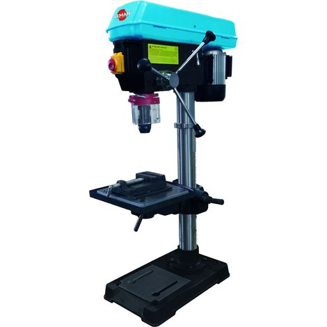 Leman – Perceuse à colonne 20mm PRE020 – Puissance 600W – Vitesse 12 vitesses – Capacité de perçage 20mm – Table orientable 360°
