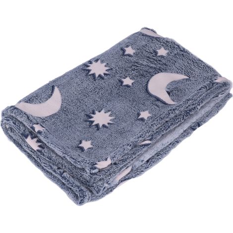 Couverture en polyester lumineux, douce et chaude, pour lit, canapé, fauteuil, toutes saisons, bleu poudré (1/5)