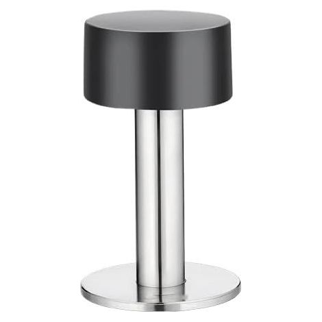 Butee De Porte Butée de porte en caoutchouc et acier inoxydable, sans perforation, for sol mur, clous(Silver 80mm) (1/4)