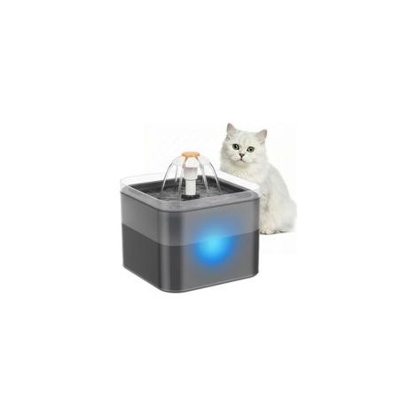 Automatischer 2-Liter-Katzenbrunnen mit LED-Wasserstandsanzeige, ultraleise mit Aktivkohlefilter, gesunder, frischer und hygienischer Wassernapf für Katzen (grau, 2 l) (1/5)