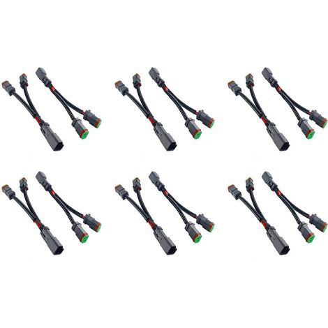 Compatible avec l'adaptateur de prise Deutsch DT DTP à 2 broches de type Y (6 fils) pour faisceaux de câbles de conversion de lampes de travail à LED (1/5)