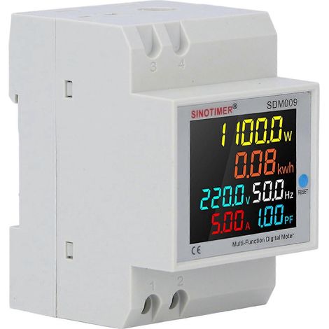 LCD-Multimeter für Schienenmontage, einphasig, multifunktionales Digitalmessgerät mit Transformator, AC 250