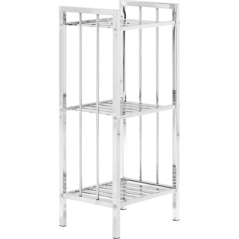 Premier Housewares 3 Tier Chrome Shelf Unit with Slatted Sides (1/5)