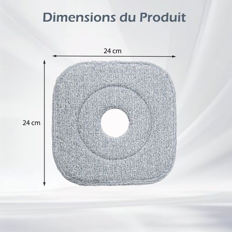 Lot de 6 lingettes grises pour balai en microfibre réutilisable avec usage sec ou humide pour parquet, carrelage et stratifié (1/2)