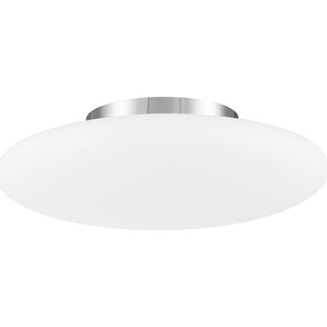 Merano Jackson 50cm Plafonnier Encastré Verre Opale, Métal Blanc Mat LED E27