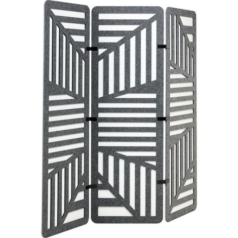 Biombo con 3 paneles para mayor privacidad separador de ambientes para oficina en gris con gris claro Futura (1/5)