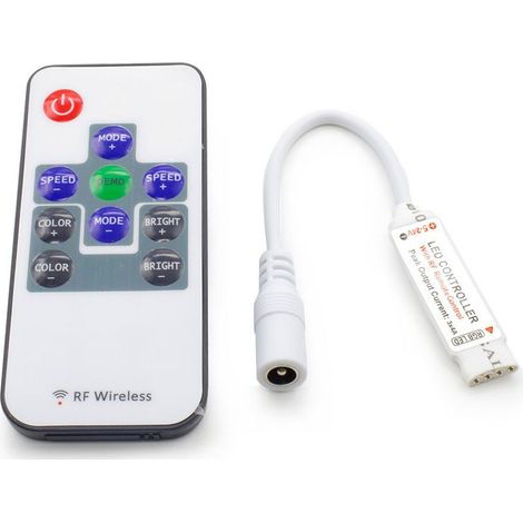 TrAdE Shop Traesio - Rgb Led Controller Rf Wireless Centralina Telecomando Colori 5-24v 3x4a 12a - (1/5)