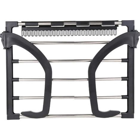 Séchoir à linge repliable mural en acier inoxydable pour radiateur, balcon Noir (1/5)