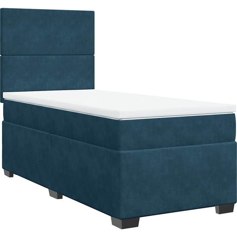 Maison Exclusive - Giroletto a Molle con Materasso Blu 90x200 cm in Velluto
