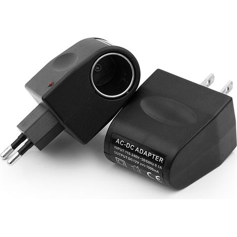 Adaptateur 110‑220V CA vers 12V CC, convertisseur efficace pour allume‑cigare voiture, prise américaine, brancher et utiliser. (1/5)