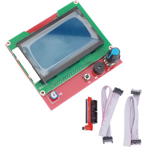 Module d'affichage LCD 12864 avec carte contrôleur intelligente pour imprimante 3D, écran de commande + 2 câbles de connexion (1/5)