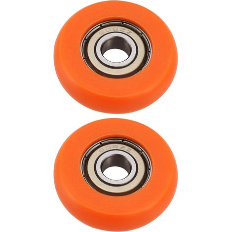 Rouleau de siège pour appareil de rameur Diamètre extérieur 36mm Largeur 10mm Diamètre intérieur 8mm Rouleau en nylon en acier inoxydable avec roulement Capacité de charge 67kg Orange