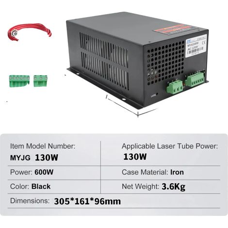 Fuente de alimentación láser, compatibilidad con 100 W, alta eficiencia, 130 W (1/2)