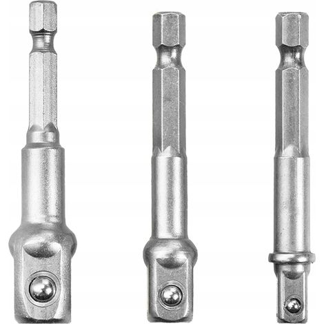 Adattatori e riduttori per bit per avvitatori HEX 1/4 3/8 1/2 3pz (1/5)