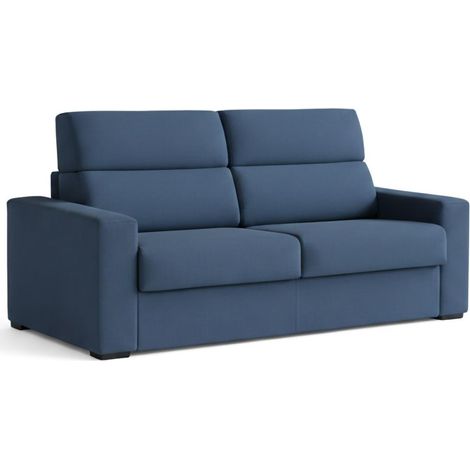 Dmora - Divano letto 2 posti Orchidea, Sofà trasformabile per salotto, imbottito, sfoderabile, Qualità 100% Made in Italy, 200x95 h100 cm, Blu (1/5)