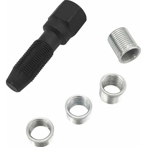 5pcs Kit de réparation pour Filetage de Bougies d'allumage M14 x 1,25, Kit de refiletage de Culasse, Rethreading Bougie, Outil de réparation de Filetage de Cylindre d'alésoir de 14 mm (1/5)