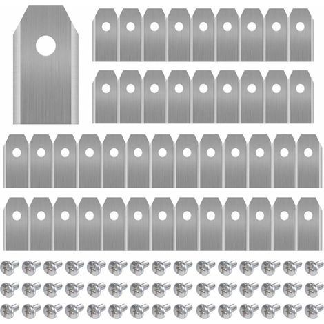 45 cuchillas de repuesto de titanio para cortacéspedes Husqvarna Automower, Gardena y robots cortacésped Yardforce, de alta resistencia (3 g / 0,75 mm) con tornillos. (1/4)