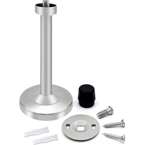 Butée de porte, butée de porte longue, en acier inoxydable 304, amortissement du bruit, protection murale, butée de porte brossée, support de porte pour maison, bureau, garage, 12,7 cm, argenté (1/5)