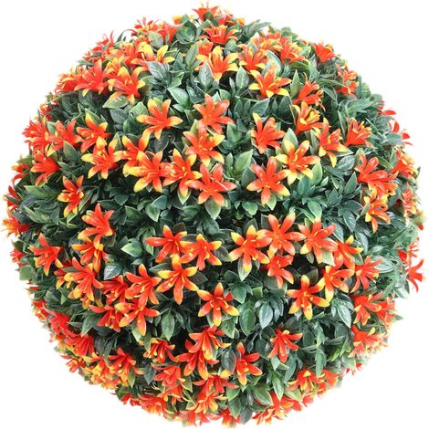 Boule De Fleurs Artificielles - 20 cm - Décor De Noël Pour Jardin Terrasse Balcon Mariage Intérieur Extérieur - 1 Pièce (1/5)