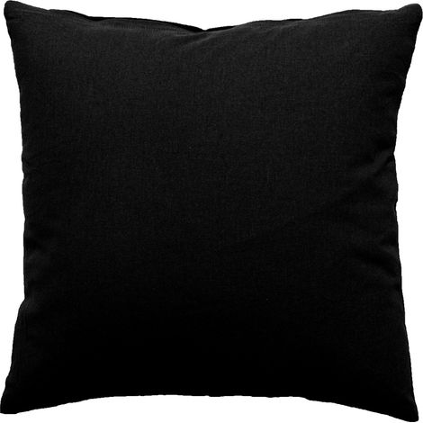 Coussin déhoussable uni en coton Noir 60x60 cm