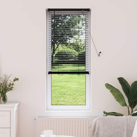 Venetianer Jalousie Schwarz 150 x 40 cm PVC