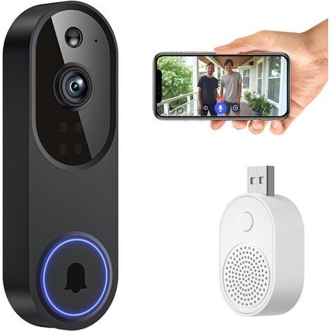 Réveil numérique à double alarme – Volume et luminosité réglables – Écran LED multicolore avec veilleuse – Fonction snooze et sauvegarde de la mémoire – Noir (1/5)