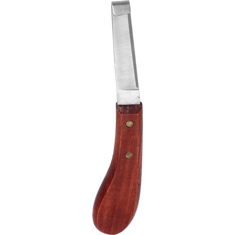 Coltello da maniscalco per zoccoli – crimpatura per mancini – manico in legno – marrone – tosaerba per cavalli