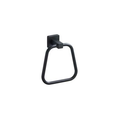 Anneau porte-serviettes de salle de bain noir mat, porte-serviettes de cuisine mural en acier inoxydable robuste-Crezuo (1/4)