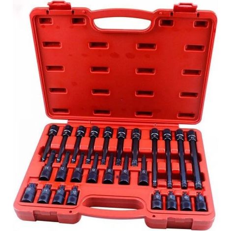 Set 26 chiavi A bussola  inserti millerighe XZN 1/2" da M5 a M16 FS-43614