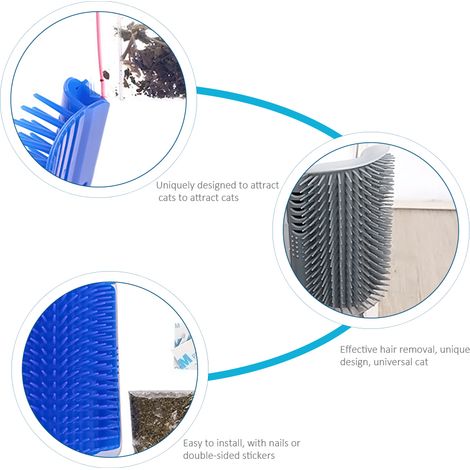 Brosse de massage d'angle pour chat grise (1 pièce) (1/5)