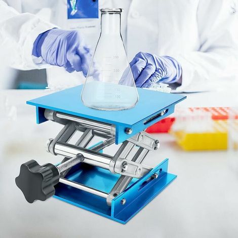 Mesa elevadora de laboratorio de alúmina (4"), 4x4", carga máxima 10 kg, gato de laboratorio para elevar instrumentos químicos (1/3)
