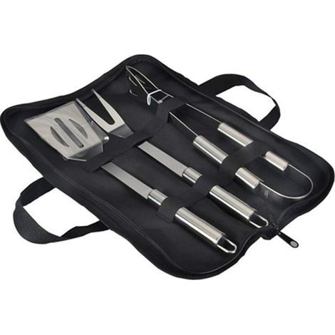 Juego de utensilios para barbacoa, kit de utensilios de acero inoxidable para barbacoa con bolsa de transporte, espátula, pinzas y accesorios para cocinar a la barbacoa. (1/5)