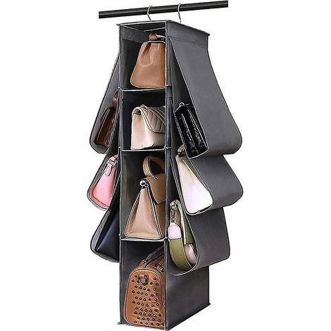 support De Rangement Pour Sac Main 10 Compartiment Pochette Suspendre Organiseur L'armoire Pour Chapeau Vtements Chaussures (1/4)