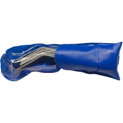 Jeu de 16 jauges d'épaisseur décalées en acier inoxydable à lames courbées, pochette de suspension bleue, 67 g ( ) (1/2)