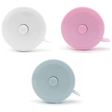 3 Pack Mini Body Measuring Tape Measure - Retractable Tape Measure - Cute Portable Clothes - Blue, Pink, White - Ideal (1/4)