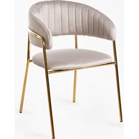 Sillas Comedor - Silla Moniel Golden Terciopelo - Gris (1/5)