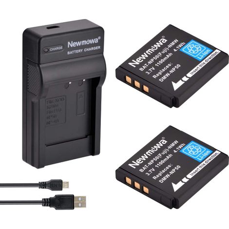 NP-50 Batterie (2 accus) et Chargeur USB Kit pour Fujifilm NP-50 (1/5)