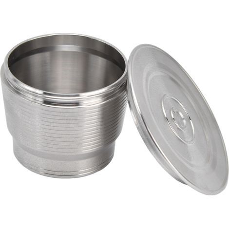 Nachfüllbare Edelstahl-Kaffeekapseln, Filter für Nespresso-Maschinen, Set mit wiederverwendbaren Kapseln und Deckel. (1/5)