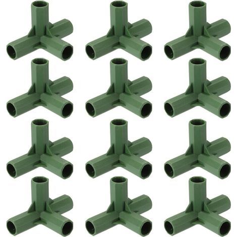 Lot de 12 Connecteurs de Cadre de Serre 16 mm – Raccords à 4 Voies pour Treillis, Abri de Jardin, Piquets et Structures en Tube (1/5)